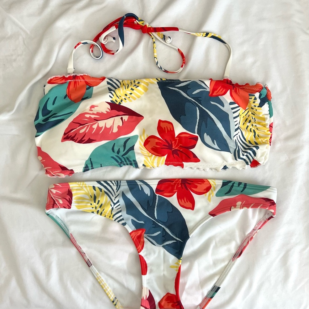 Tropical Bandeau Bikini Set